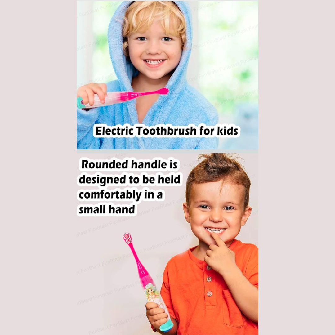 Super Sonic Kids Electric Toothbrush | Fun Cartoon Characters (Fairy & Superhero)