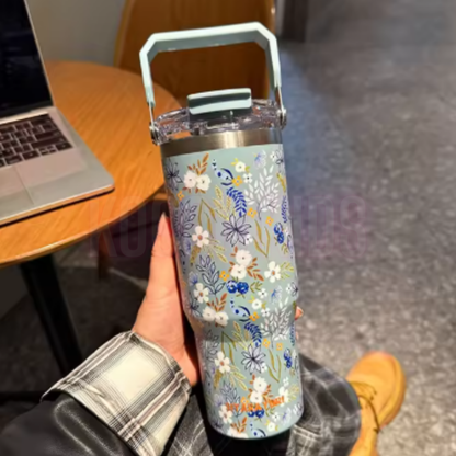 SITARAYURI Floral Insulated Travel Tumbler 900 ml