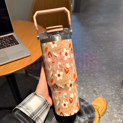 SITARAYURI Floral Insulated Travel Tumbler 900 ml