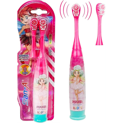 Super Sonic Kids Electric Toothbrush | Fun Cartoon Characters (Fairy & Superhero)