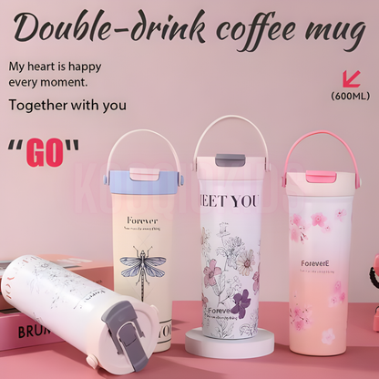 Portable Tea-water Separation Straw Cup Thermoses