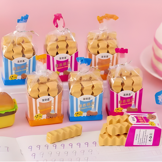 🍟 French Fries Eraser Set - (Pack of 3)