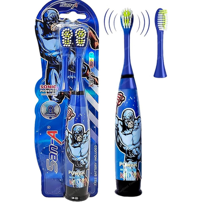 Super Sonic Kids Electric Toothbrush | Fun Cartoon Characters (Fairy & Superhero)