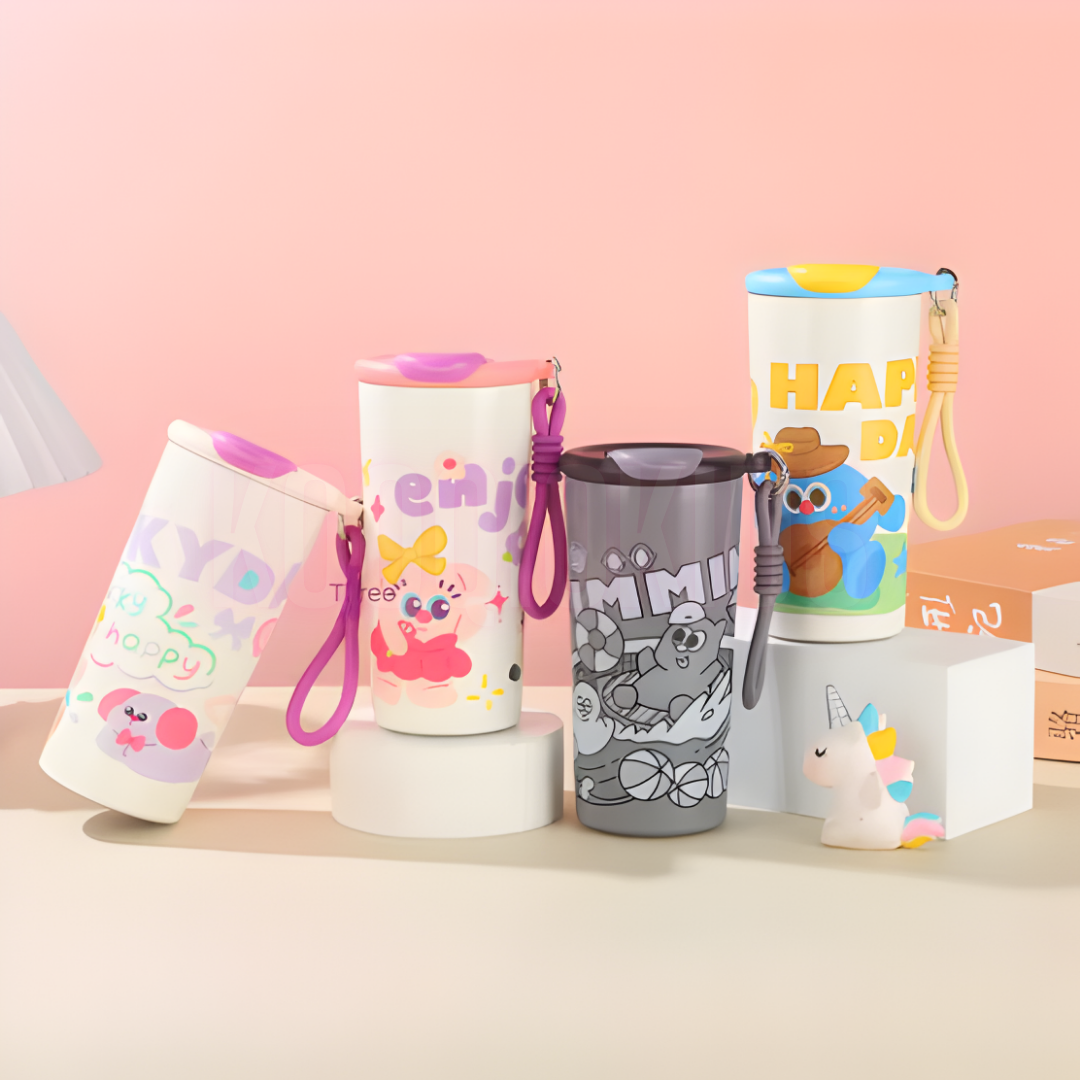 Cute Cartoon Lanyard Travel Cup 450ml