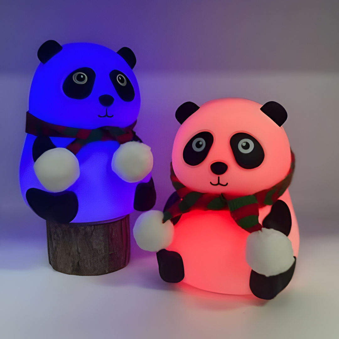 Soft Silicone LED Panda Lamp with Color Changing &amp; Eye Protection - Perfect for Baby's Room!