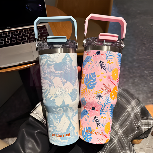 SITARAYURI Floral Insulated Travel Tumbler 900 ml