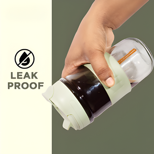 KooqioKids Borosilicate Glass Water Bottles with Silicone Grip.