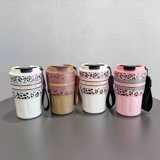 SITARAYURI Leopard Print Insulated Travel Mug