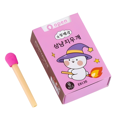 🔥 Matchstick Shaped Erasers - Fun School Supplies (Pack of 4)