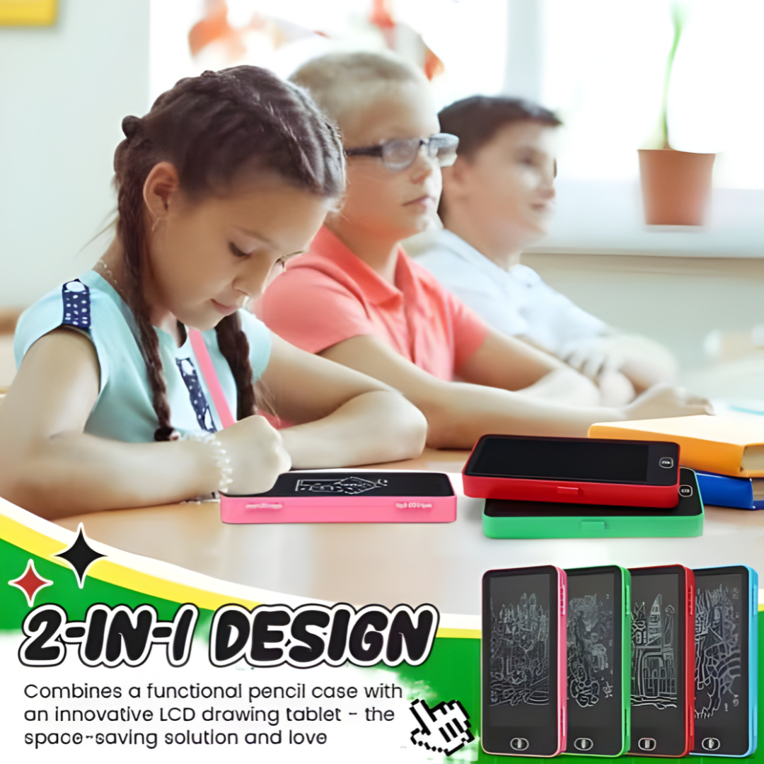 🎨 2-in-1 LCD Drawing Tablet with Pencil Case