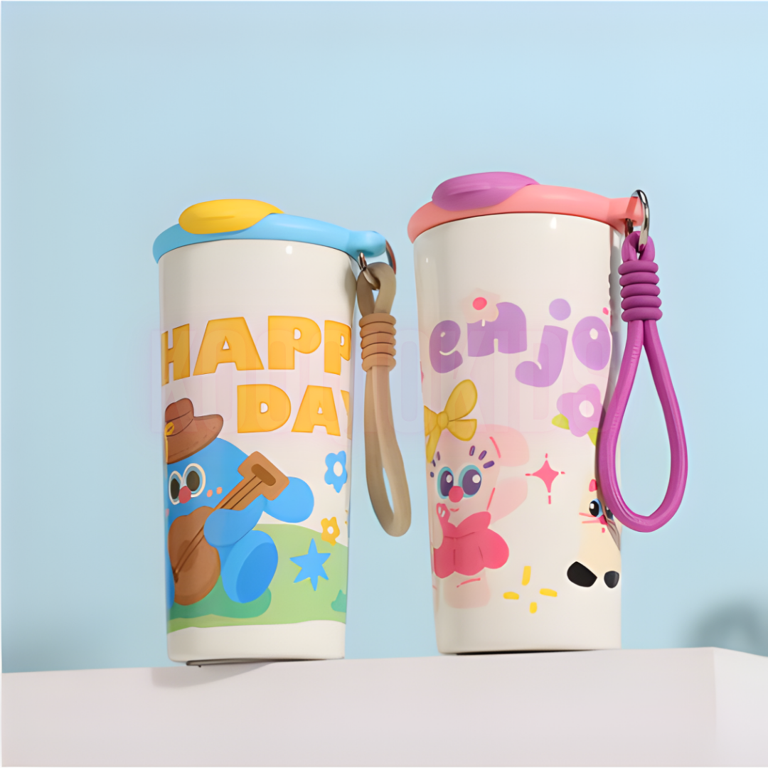 Cute Cartoon Lanyard Travel Cup 450ml