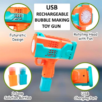 Rechargeable Bubble Blaster Gun for Kids