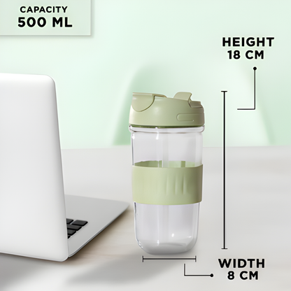 KooqioKids Borosilicate Glass Water Bottles with Silicone Grip.