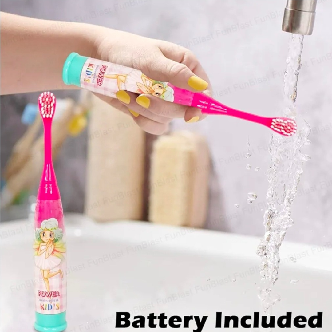 Super Sonic Kids Electric Toothbrush | Fun Cartoon Characters (Fairy & Superhero)