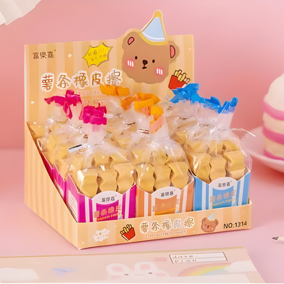 🍟 French Fries Eraser Set - (Pack of 3)