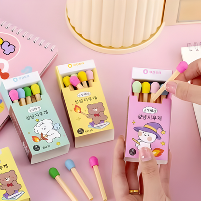 🔥 Matchstick Shaped Erasers - Fun School Supplies (Pack of 4)