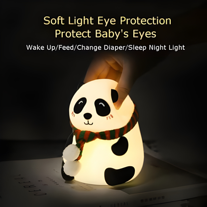 Soft Silicone LED Panda Lamp with Color Changing &amp; Eye Protection - Perfect for Baby's Room!