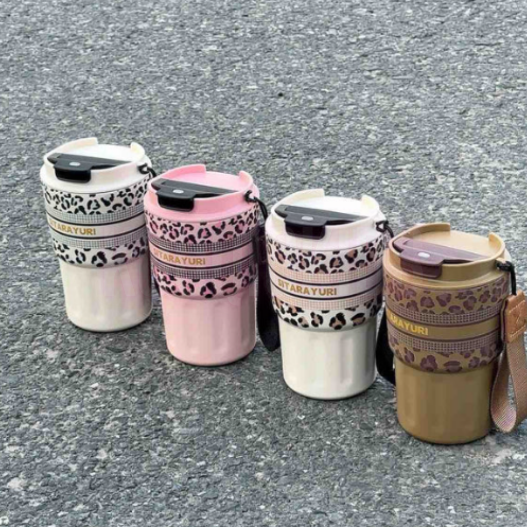 SITARAYURI Leopard Print Insulated Travel Mug