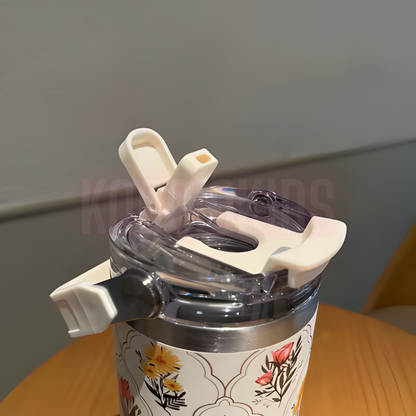 SITARAYURI Floral Insulated Travel Tumbler 900 ml