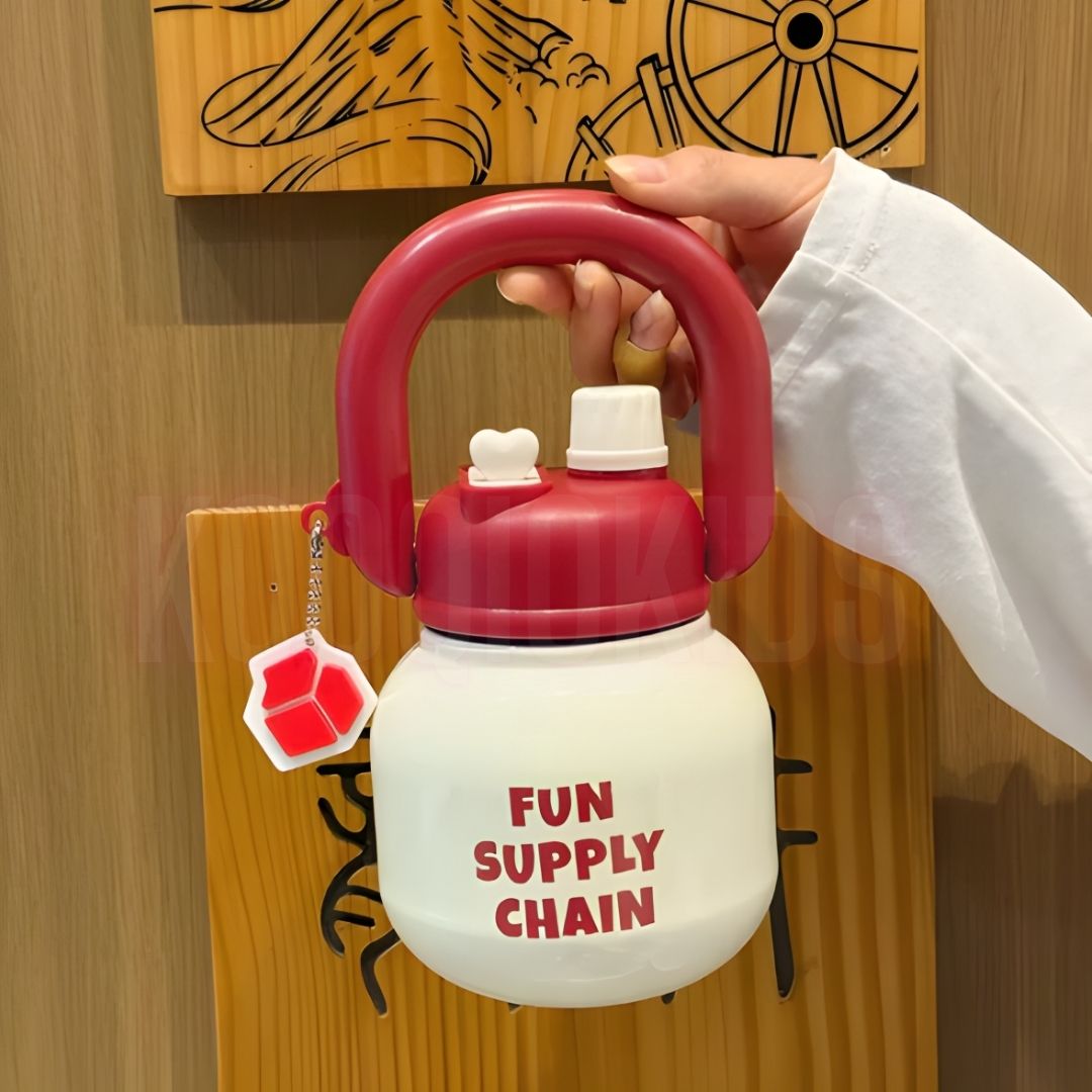Fun Supply Chain Kettle Kids Water Bottle 500 ml | Hot & Cold Thermos