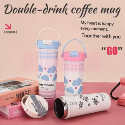 Portable Tea-water Separation Straw Cup Thermoses