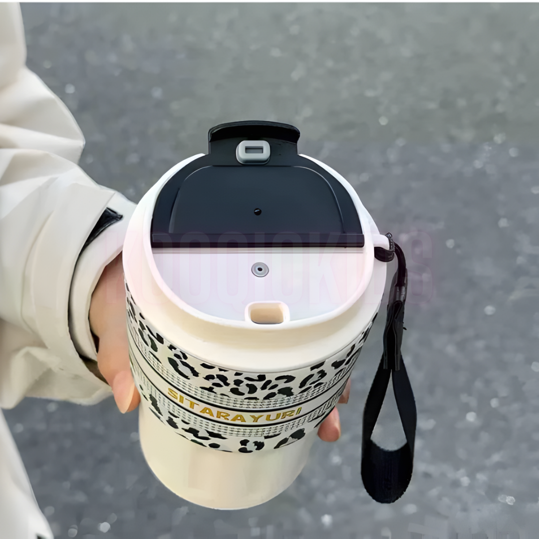 SITARAYURI Leopard Print Insulated Travel Mug