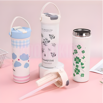 Portable Tea-water Separation Straw Cup Thermoses