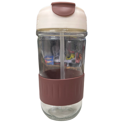 KooqioKids Borosilicate Glass Water Bottles with Silicone Grip.