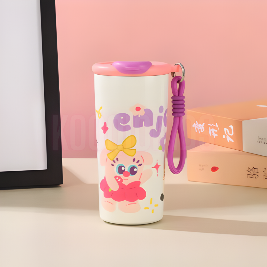 Cute Cartoon Lanyard Travel Cup 450ml