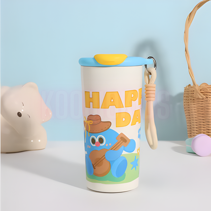 Cute Cartoon Lanyard Travel Cup 450ml