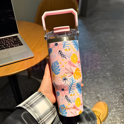SITARAYURI Floral Insulated Travel Tumbler 900 ml